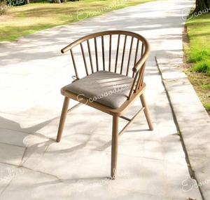 Chaise de salle à manger moderne en bois massif personnalisée pour restaurant salon jardin chambre à coucher hôtel design à dossier naturel pour parc - Product Image 4