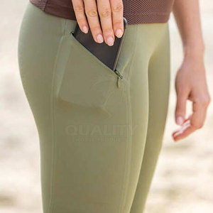 Jodhpurs d'équitation légers pour femmes, coupe ajustée, taille haute, poches personnalisables, taille adaptable pour l'entraînement équestre - Product Image 4