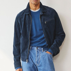 Veste en cuir suédé coquillage en toile personnalisée pour extérieur logo avant coupe-vent léger et respirant pour hommes - Product Image 3