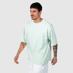 Camiseta de Algodón/Fibra de Bambú para Hombre, Estilo Hip Hop Vintage, Holgada, Antiarrugas, Transpirable, Talla Grande, Manga Corta, 2026 - Product Image 2