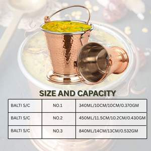 Premium Quality Hammered Design Copper Bucket Durable <b>Stainless</b> <b>Steel</b> Serve Ware Tableware Healthy for Home Hotel Restaurants - Product Image 6