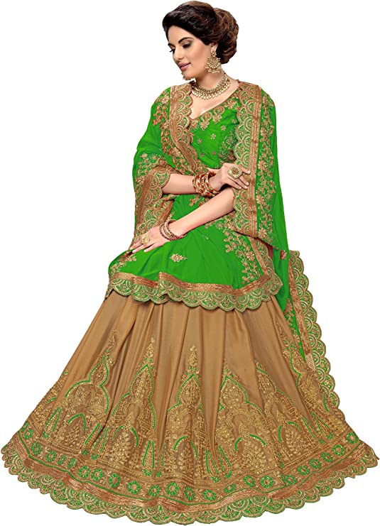 Ethnic Fashion Women's Silk Heavy Embroidery Work Saree with Blouse Piece (Parrot  Green)Indian/Pakistani Muslim Designer Dress| Alibaba.com