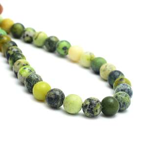 Kamal Gems AAA Grade Strand <b>Beads</b> 15 Inch Green Chrysoprase Gemstone <b>Red</b> Aquamarine Topaz Peridot Tourmaline Lepidolite 6mm Size - Product Image 2
