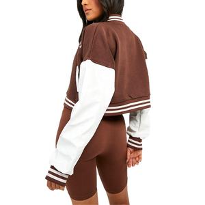 OEM de alta calidad Chenille bordado Bomber Letterman Crop Applique hombres Universidad personalizada béisbol Jersey Boxy Fit soporte de invierno - Product Image 5