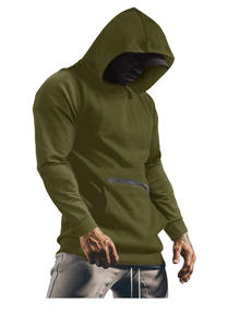 Vente en gros Fitness Tudung Pullover de sport léger, vêtements d'entraînement, sweats à capuche sans cordes brodés personnalisés pour hommes - Product Image 3