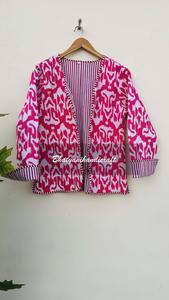 เสื้อโค้ทฤดูหนาวของผู้ชายเสื้อโค้ทผ้าฝ้ายพิมพ์ลายสไตล์โบฮีเมียนสไตล์ Ikat ทำด้วยมือเสื้อแจ็กเก็ตบุนวมทำจากผ้าใบสำหรับผู้หญิง - Product Image 5