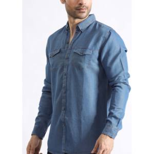 เสื้อยีนส์แขนสั้นของผู้ชายผ้าฝ้ายถักแบบถักสำหรับระบายอากาศผลิตตามสั่ง - Product Image 3