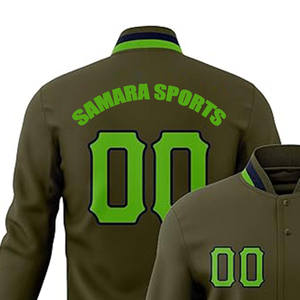 Veste de sport universitaire décontractée pour hommes Manteau Letterman à la mode sans capuche avec col montant Veste à motif enduit pour hommes - Product Image 5