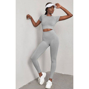 High Quality Women <b>Yoga</b> <b>Set</b> 2 Piece Gym Workout Outfit Custom Colors Fitness Activewear <b>Set</b> - Product Image 1