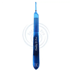 Acero inoxidable con revestimiento azul No. 3 Mango de hoja de bisturí Instrumento de soporte de hoja de Cirugía de seguridad médica DE DADDY D PRO CE ISO - Product Image 3