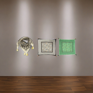 Elegant Traditional Handmade 90x90 Silk Scarf Women Digital Print Square Cartoon Dot Pattern Handmade Traditional Digital Art - Product Image 4