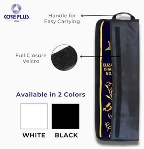 Masonic Regalia Officers Sash Bag Case Blanco y negro con alta calidad Premium Regalia Mason - Product Image 2