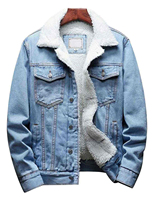 Veste en jean de haute qualité sur mesure avec fourrure Sherpa à l'intérieur de la conception personnalisée veste en jean pour hommes