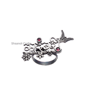 New Arrival Silver Oxidized Handwriting Ring Statement Women & Girls Traditional Jewelry - Product Image 4