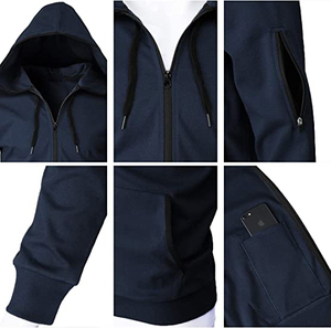 Sudadera con capucha de algodón y poliéster para mujer, prenda deportiva con diseño de bolsillo y bordado personalizado, de alta calidad, Color sólido, nueva y elegante, 100% - Product Image 5