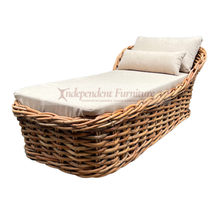 Nouvelles chaises longues extérieures en rotin naturel pour les applications de villa de salon d'hôtel de jardin de terrasse - Product Image 1