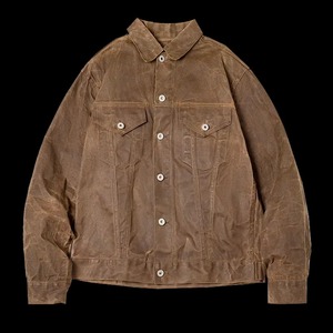 Chaqueta Masculina de Lona y Cuero PU Color Caqui Claro, Estilo Retro, Cierre de Cremallera Encerada, Estampado, Delgada, Impermeable, de Secado Rápido, para Trabajo Informal de Invierno - Product Image 3