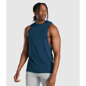 Débardeur de sport personnalisé en coton sans manches à bretelles spaghetti Yback Muscle pour hommes musculation Stringer à séchage rapide en coton racerback - Product Image 5