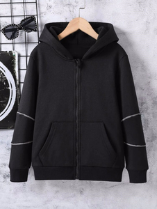 Sudadera con capucha de invierno con estampado personalizado para hombre, sudadera de poliéster térmico de algodón con técnica bordada, cremallera completa, talla de EE. UU. - Product Image 5