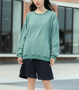 Nouvel arrivage de sweats à capuche pour femmes surdimensionnés à épaules tombantes coton lourd à manches longues sérigraphie lettres sweats à capuche pour femmes - Product Image 2