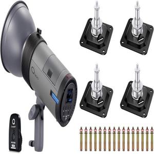 NEEWER Q300 300Ws 2.4G Flash Studio luar ruangan dengan pemicu nirkabel Q kompak, 4 paket pemasangan langit-langit - Product Image 1