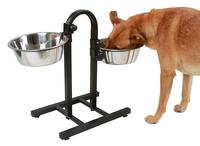 Bols d'eau de luxe surélevés et réglables en acier inoxydable pour chiens, bols d'eau à hauteur réglable pour grands bols de nourriture pour chiens