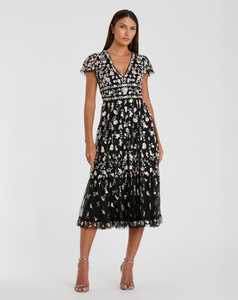 Elegante Floral Aline fiesta de noche vestido de baile de lujo de una manga con cuentas de lentejuelas forma del cuerpo vestido largo bordado Decoración - Product Image 4