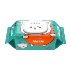 Vente en gros de lingettes humides 100% naturelles 100 pièces de lingettes de nettoyage pour bébé non tissées Kinkin Kinkin lingettes humides - Product Image 1