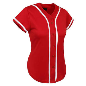 100% poliéster en blanco mujeres béisbol Jerseys ropa deportiva Softball Jersey adultos transpirable secado rápido béisbol Jersey camisas mujeres - Product Image 2