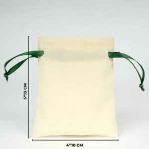 Velvet Rose <b>Drawstring</b> <b>Pouch</b> Green Ribbon 4 5 (10 13 Cm) Screen Printed Recyclable Embroidered for Gemstones Necklaces - Product Image 2