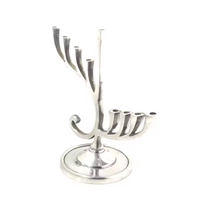 Porte menorah à 9 bougies Centre de table en métal pour la décoration intérieure Mariages Église Autres bougeoirs par décor impex - Product Image 1