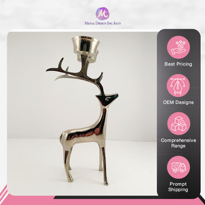 Candelabro decorativo de calidad excepcional para el hogar, adorno de reno, vajilla artesanal de Metal, portavelas para sostener velas - Product Image 4