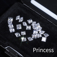 1.5X1.5mm - 5X5mm HPHT DEF VS Mele Kare Prenses Kesim Laboratuvarda Üretilmiş Elmas Gevşek Fantazi Laboratuvarda Yetiştirilmiş Elmas