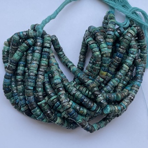 6mm 8mm naturel bleu vert chrysocolle pierre à facettes Heishi pierres précieuses perles brin chaîne Semi précieux fabrication de bijoux régulière - Product Image 2