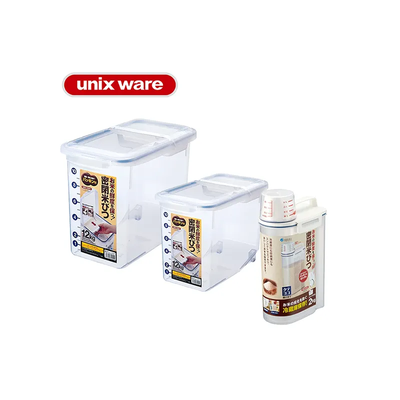 Airtight Dry Food Containers UNIX Cheap Rice Storage Bins White Large