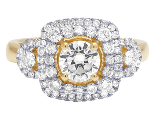 S925 Sterling Silver Moissanite Round Diamond Iced Out Bague de fiançailles fantaisie pour les occasions spéciales des femmes - Product Image 1