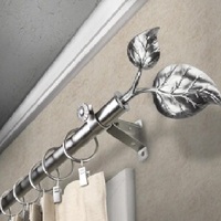 Support de tringle à rideau personnalisable en métal argenté moderne pour la décoration intérieure, salle de bain, salon, hôtel