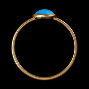 แหวนทองคำแท้14K สไตล์วินเทจประดับด้วยพลอยเทอร์ควอยซ์ขนาด4มม. ชุบโรเดียมทุกขนาดสำหรับงานแต่งงานของผู้หญิง - Product Image 2