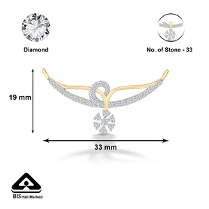 Collar Mangalsutra Floral con Diamantes en Oro Amarillo para Mujer - Product Image 5