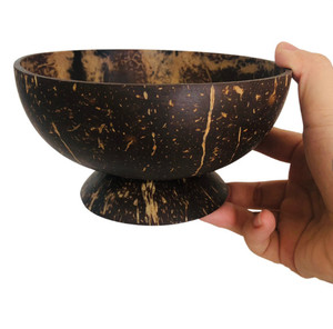 Cuenco de coco de diseño único al por mayor con base cuenco de color natural ensalada, mezcla de frutas, vajilla decorativa precio barato logotipo personalizado - Product Image 1