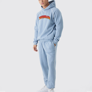 Conjunto de Sudadera con Capucha y Pantalones Deportivos de Talla Grande, de Poliéster y Algodón, Ecológico, para Hombre, con Estampado Personalizado OEM, Chándales Casuales para Invierno - Product Image 4