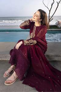 Último Diseño, Ligero, de Secado Rápido, Transpirable, Traje de Fiesta de 3 Piezas para Mujer, Estilo Pakistaní, Salwar Kameez de Chifón, Alta Calidad - Product Image 6