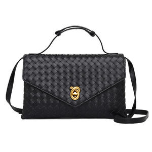 กระเป๋าพาดลำตัวสะพายไหล่สายเดียวทอด้วยมือสไตล์วิ<span class=keywords><strong>น</strong></span>เทจทันสมัยพร้อมซิปและซับในโพลีเอสเตอร์ - Product Image 2