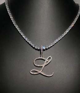 Pendentif en or blanc 14 carats, hip-hop, diamant de laboratoire glacé, poupée asiatique, lettre, pendentif, à porter pour les fêtes, certifié GIA, cadeau unisexe, vente en gros - Product Image 2