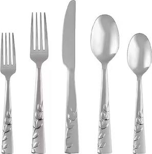 Ensemble de couverts de table en acier inoxydable écologique de qualité supérieure, tendance, finition polie miroir, comprend une cuillère à soupe et une cuillère à riz - Product Image 2