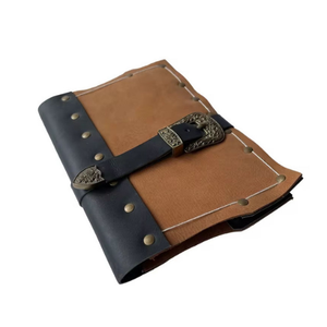 Diario de cuero marrón Vintage, hebilla de latón, libro de hechizo suave, borde de cubierta para dibujo en papel, cuaderno de bocetos, lectura de flores de viaje - Product Image 3