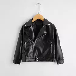 แจ็กเก็ตหนังแกะแฟชั่นสั้นสำหรับเด็กใช้ได้ทุกเพศกันลมกันน้ำมาใหม่ทันสมัย - Product Image 5