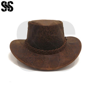 Sombrero de Vaquero de Cuero Casual para Hombre, Ajustable, de Alta Calidad, para Montar a Caballo, con Colores Personalizados y Servicio OEM - Product Image 2