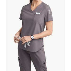 Customized Professional Stretch Women's Uniform Performance Fabric Fit Doctor Dental Clinic <b>Hospital</b> Wholesale <b>Bulk</b> <b>Scrub</b> Sets - Product Image 4
