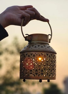 Classic <b>Black</b> Metal Lantern for Wedding Decor Garden Lighting Table Centerpiece or Home Interior - Product Image 5